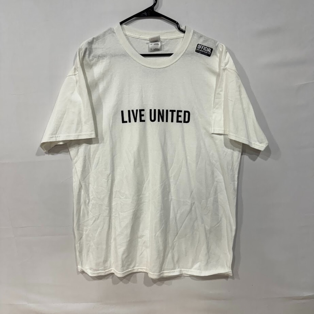 Fruit of the Loom T-Shirt‎ Men's XL White Live United Graphic Tee 100% Cotton